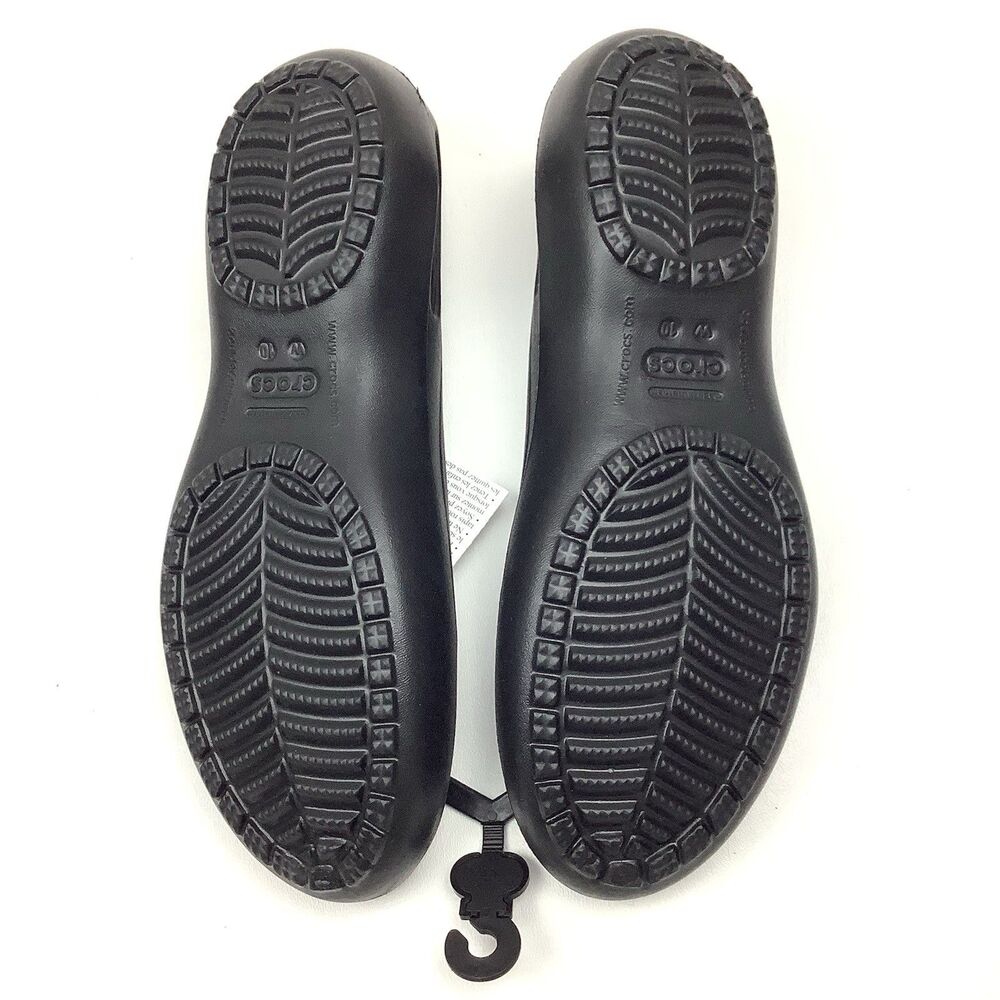 Crocs Kadee Black Slingback Sandals Flat Shoes Slip-on Close Toe Women 10 NEW - Picture 5 of 9